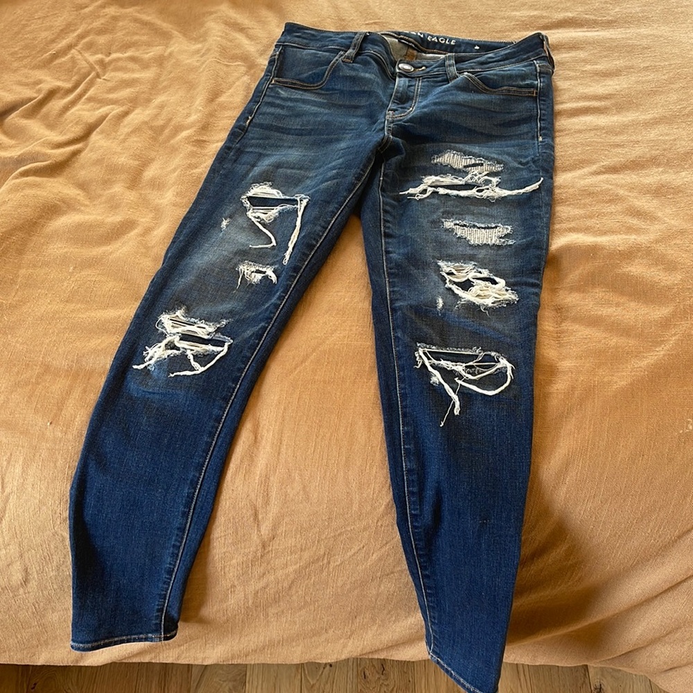 Jeans ripped but lined